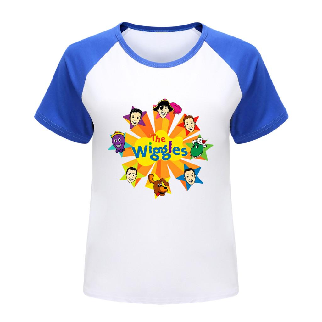 5748 Kids Boys Girls the wiggles Cartoon Raglan Sleeves T-Shirt 100cm синий