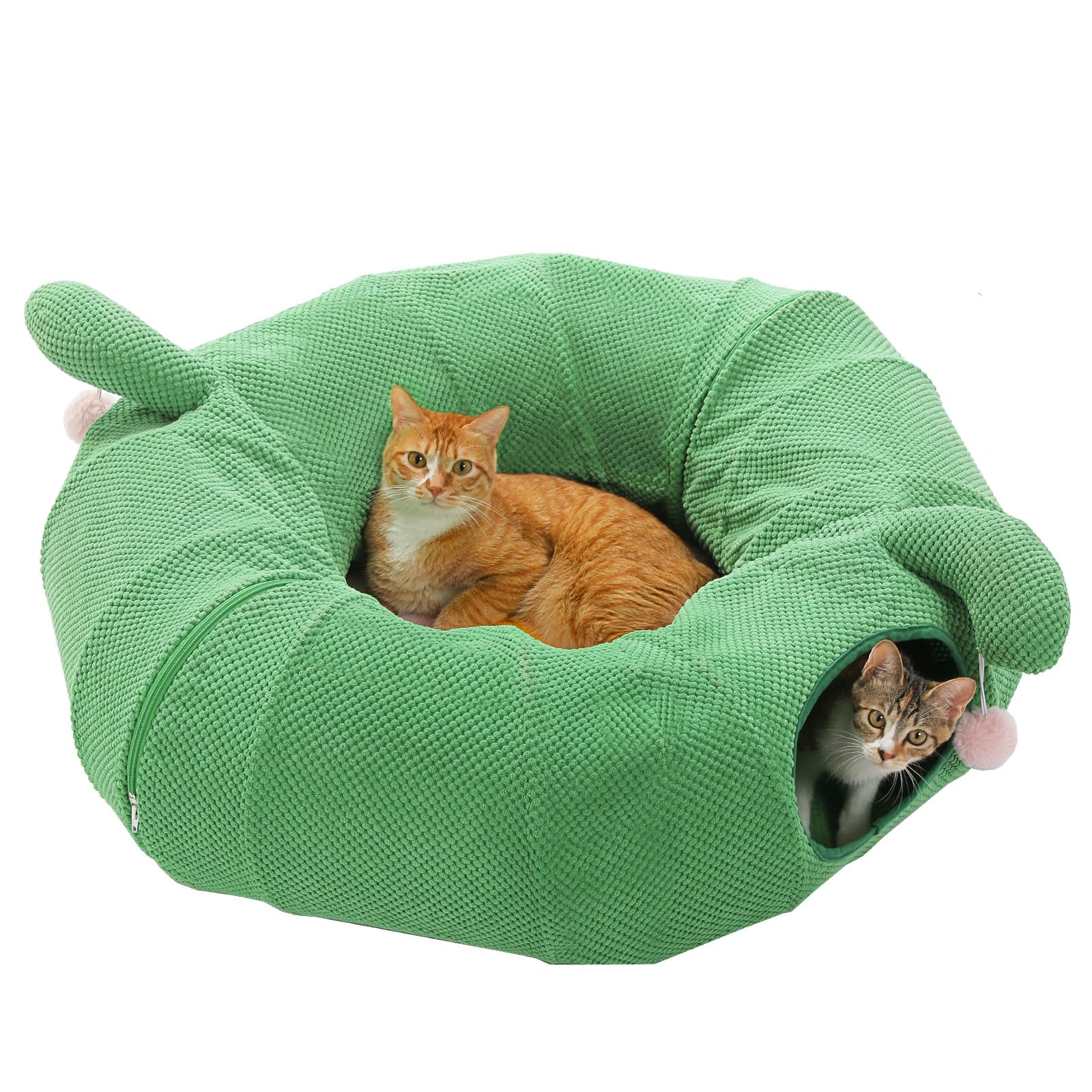 

PAWZ Road Cat Tunnel Bed, Cat Toy, Large Donut, Round, Cactus, Flower, 3-Way Folding, Popular, Cute, Easy to Assembly, Easy to Store, Durable, Space-S
