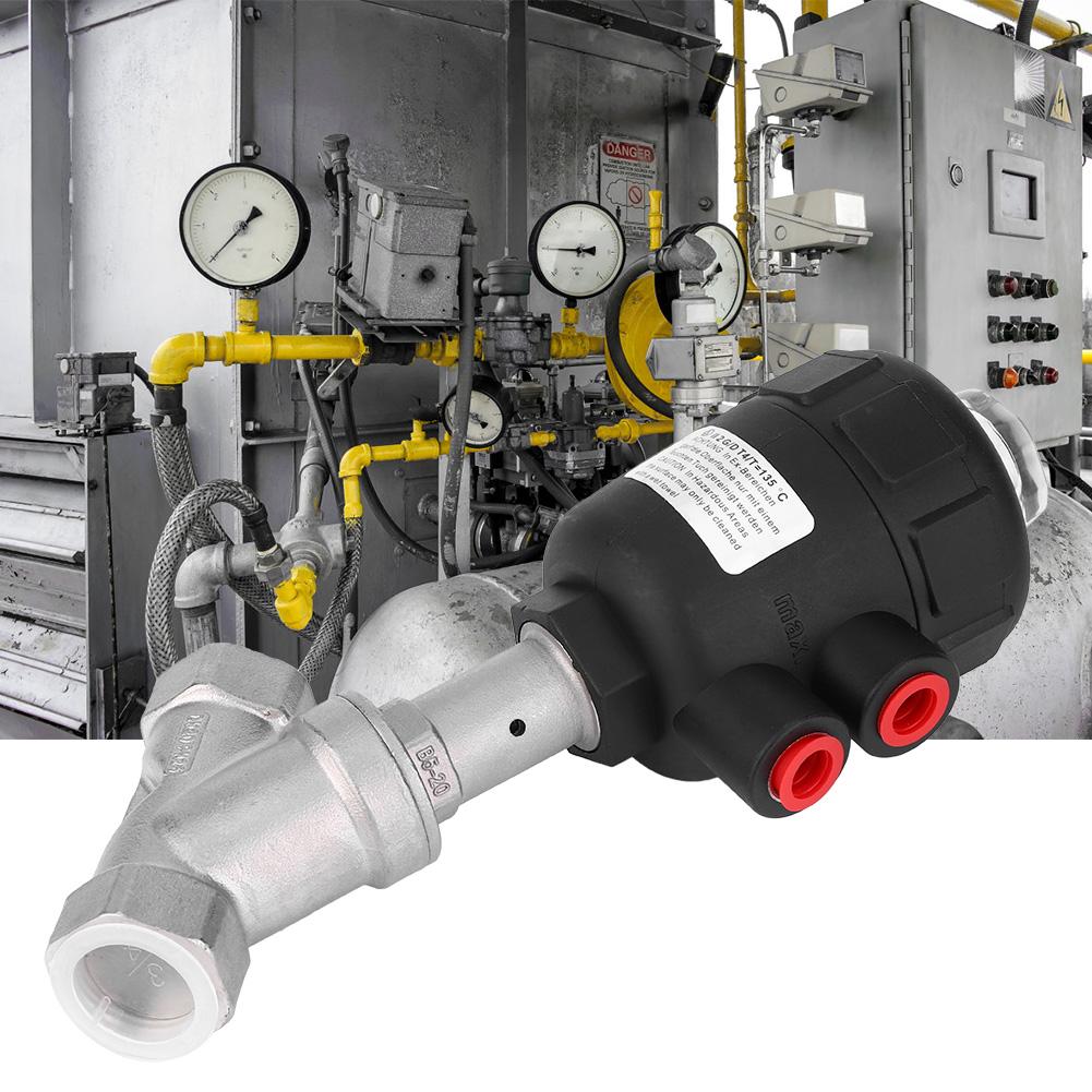 Angle Seat Valve   Actuated Thread Connection Stainless Steel Thickened Plastic Case Steam Valve