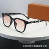 New retro camellia with diamonds, high-end sense small fragrant style women's sunglasses, anti-ultraviolet sunglasses tide