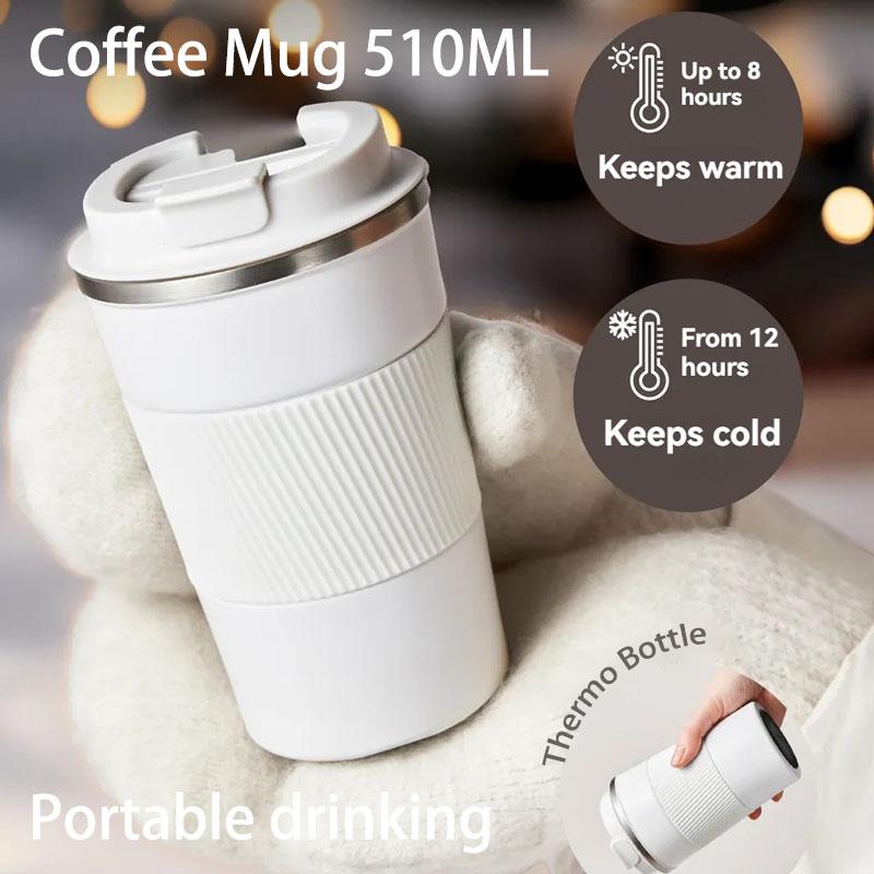 510ML Stainless Steel Coffee Cup Thermos Mug Travel Water Bottle Leak-Proof Car Vacuum Flask Keeps Cold and Heat Thermal Mug
