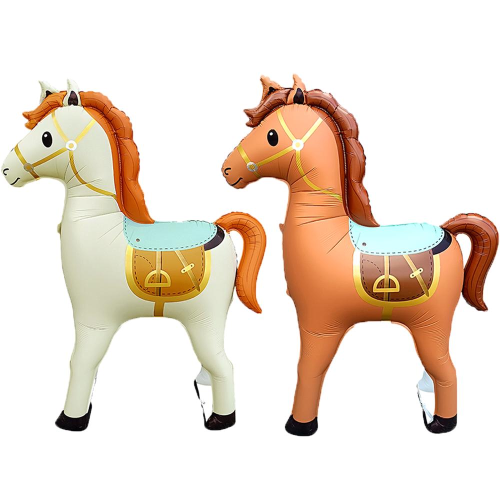 Large Animal Horse-Shaped Foil Balloons Birthday Theme Party Decoration Baby Shower Cowboy Party Air Globos Supplies Kids Toys