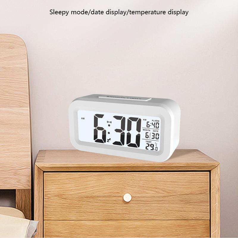 2025 NEW Temperature Version Alarm Clock Silent Clock Electronic Clock Light Sensing Alarm Clock With Voice Student Alarm Clock