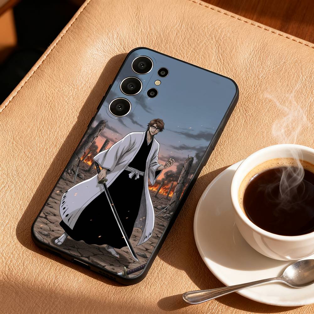 Чехол для телефона B-Bleach Аниме Айзен для Samsung S25,24,23,22,30,21,10,9,Ultra,Plus,Lite,FE Мягкий черный чехол Samsung S105G