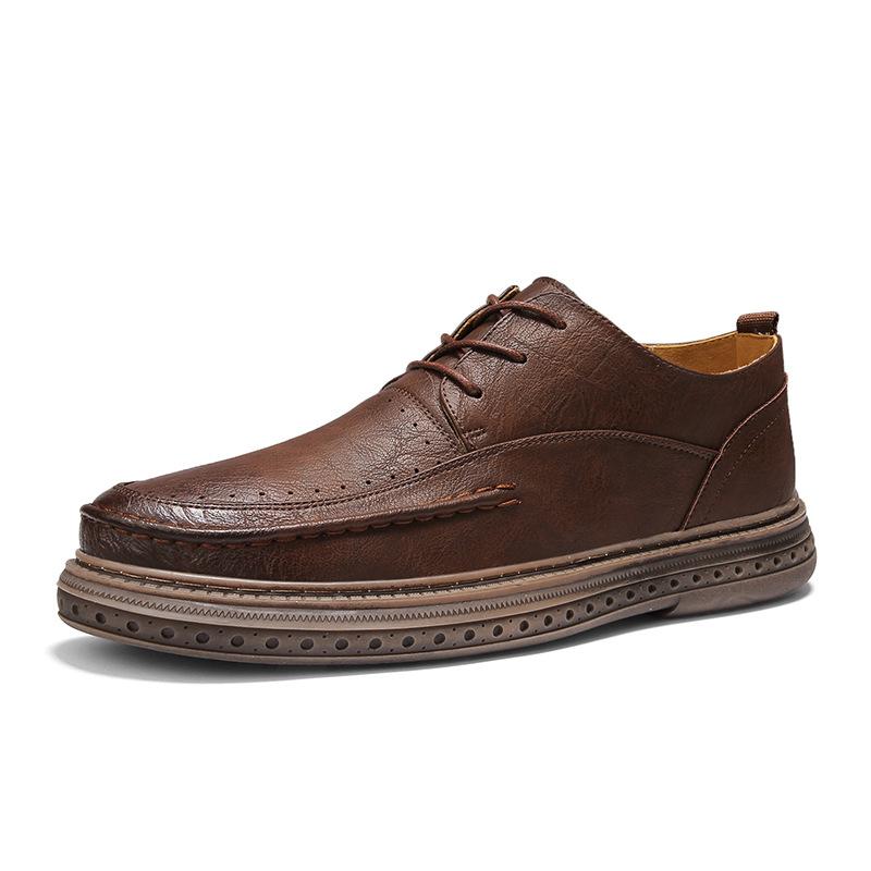 

Martin boots men s low-top leather shoes versatile winter brown tooling shoes men s casual big head leather shoes 38