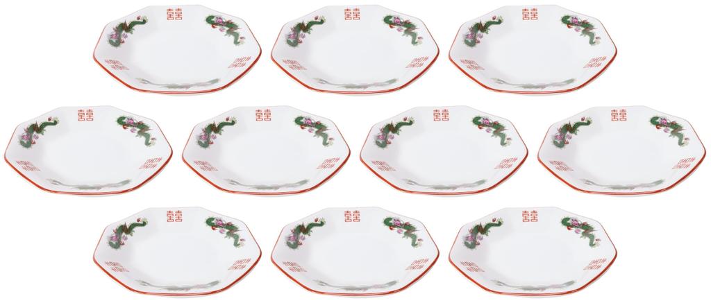 Sada 10 čínských jednotlivých položek Sanryu Takadai Osmiúhelníkový talíř x Dim Komerční [18.5 4.5cm] [Čínské nádobí, Ramen, Restaurace, Sum, použití, Hotel]