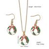 Stainless Steel Christmas Earrings & Necklace Set: Bells, Snowflakes, Santa, Tree, Candy Cane for Women