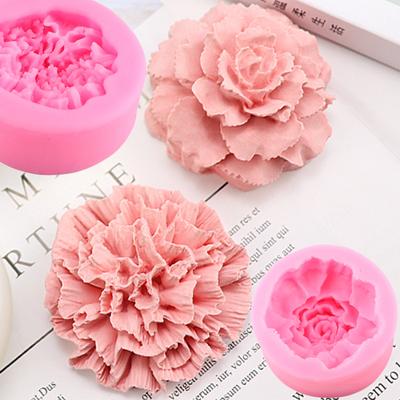 Carnation Flower Silicone 3D Soap Mold Mother Son Embrace Aromatherapy Gypsum Candle Maker Chocolate Candy Baking Decoration Too