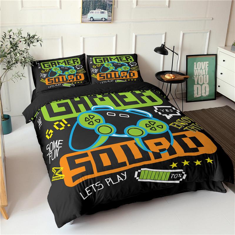 Boys Gamepad Duvet Cover Play Gamer Bedding Set Video Games Quilt Cover Twin King For Kids Teen Child Game Room Decor