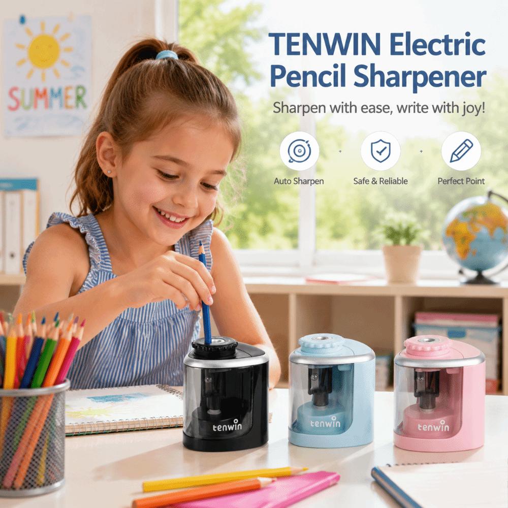 Electric Tenwin Automatic Sharpener 2 In 1 Student Sharpener Pencil Sharpener  Classroom Prize