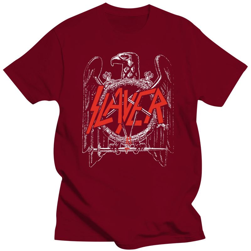 2023 Slayer Unisex'S Black Eagle T-skjorte Unisex kvinner Medium Black T-skjorte 2Xl 3Xl 4Xl 5Xl 100% bomull T-skjorte