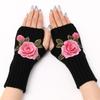 Fashionable Flower Shaped Gloves New Autumn and Winter Women's Knitted Woolen Sleeve Sleeves  Warm Half Finger Exposed Gloves