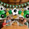 Soccer Themed Party Decorations Set with Balloons Banner Foil Stars and Soccer Ball Print Stickers for Birthday Event Celebration