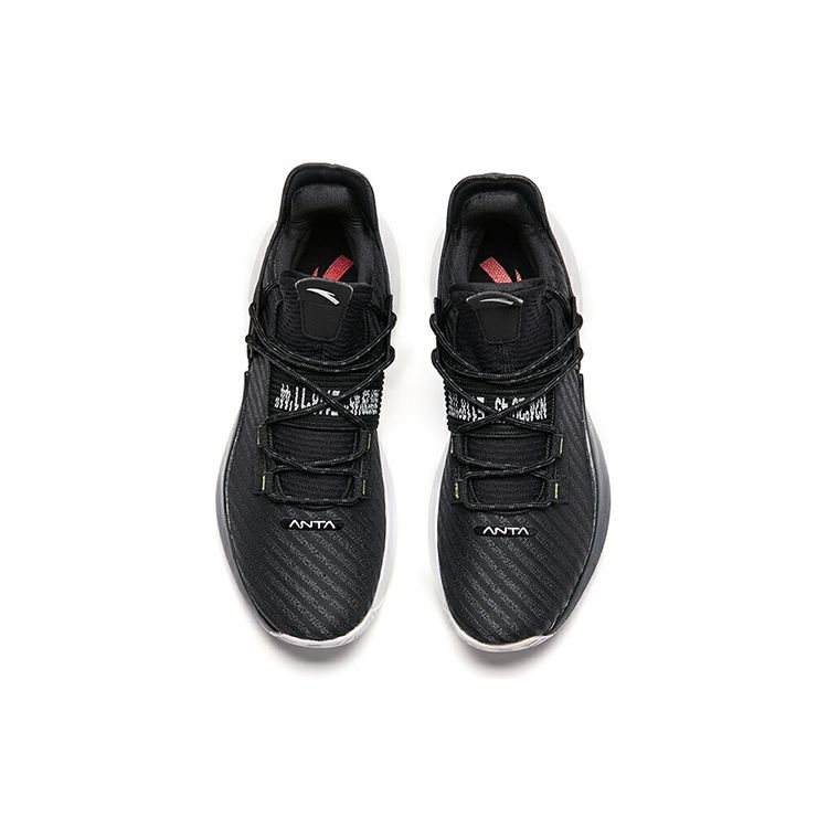 Anta Air Space 2 UFO Shock Absorption Non-Slip Wear-Resistant Low-Top Basketball Shoes Men Sneaker Black White Gray 112011606-3