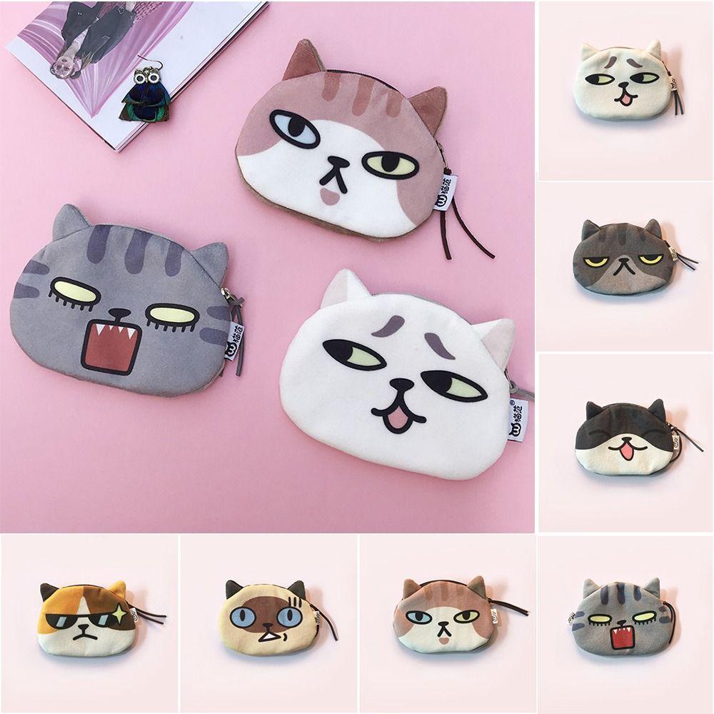 

Cute Pattern Cat Earphone Bags Cat Expression Lipstick Cosmetic Bag Change Storage Bag Boy