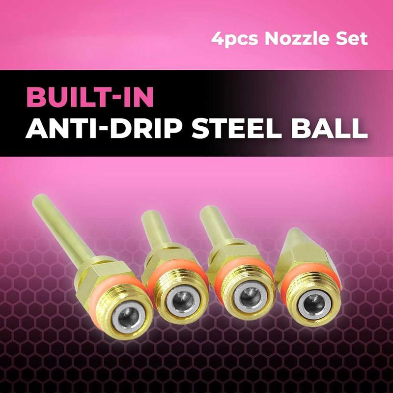 Power Fine Tip Glue Guncopper Nozzles Set For Hot Glue Guns - 4 Pack Copper Nozzles Kit Full Size Dual Temp Hot Melt Glue Guns