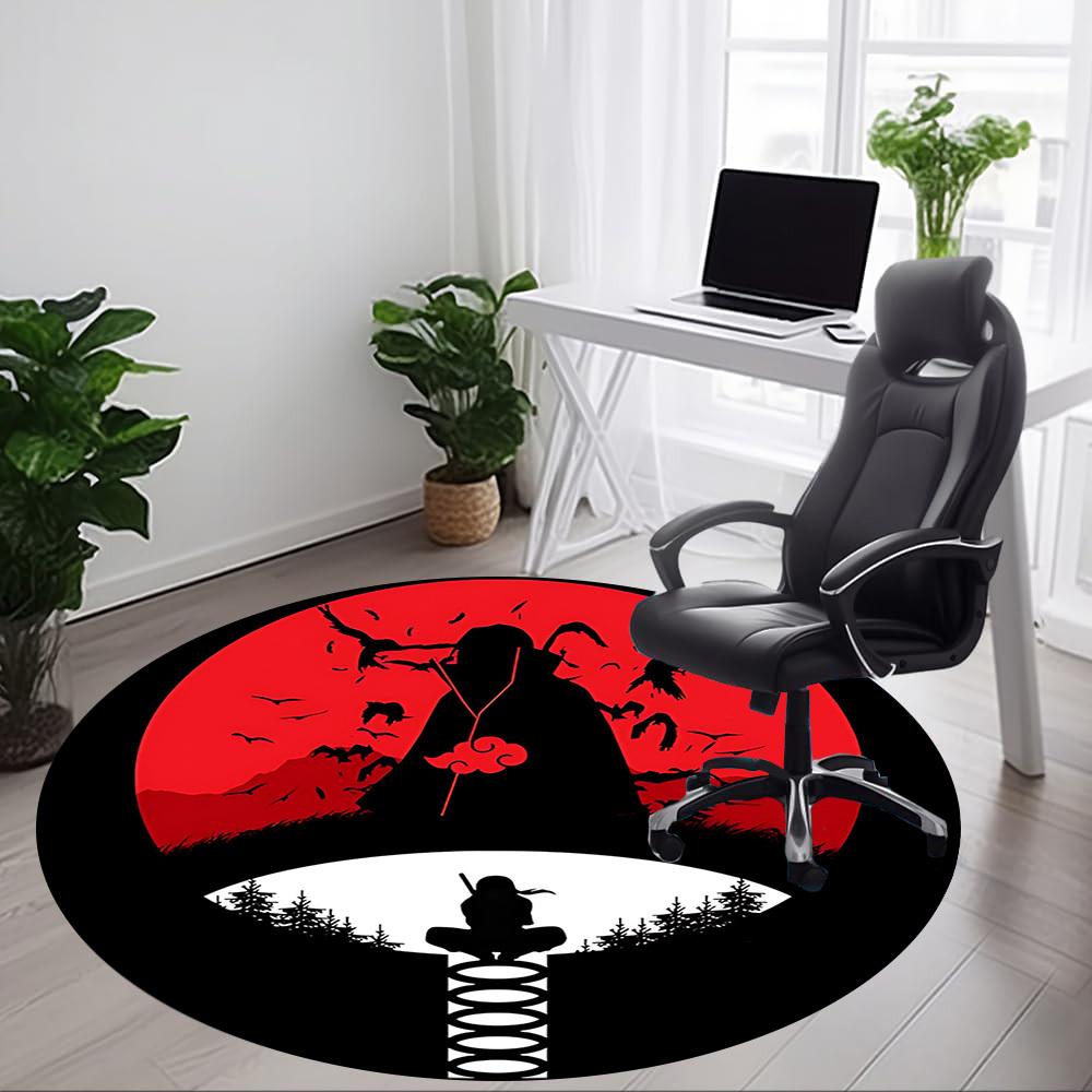 1pc Naruto Chest Office Round Area Rug, Indoor Mat Suitable For Office, Under Office Chairs Bedroom Living Room Home Decor, Room Deco