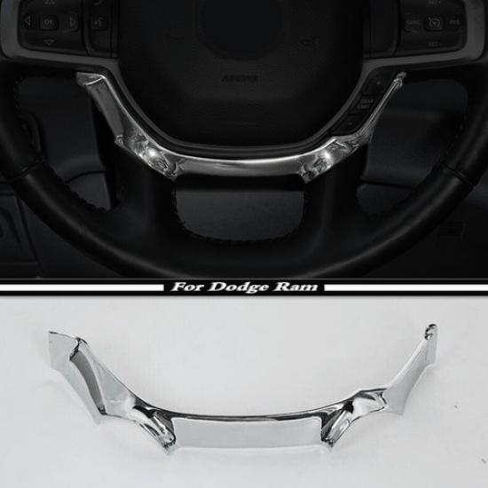 For -2024 Dodge RAM 1500 ABS Chrome Car Steering Wheel Decoration Cover Trim