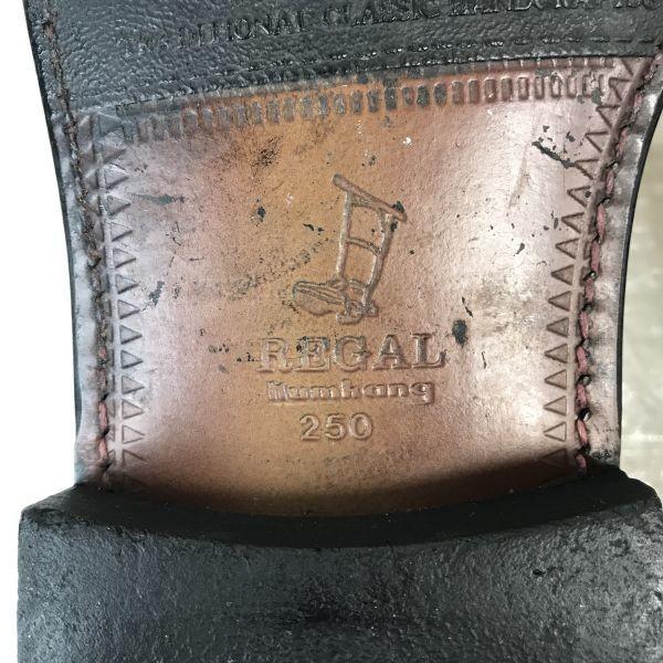 REGAL/Imperial Grade Premium Goodyear Leather Straight Tip Shoes/25.0E/Black/Business/Dress(USED)