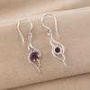 Lila Amethyst Edelstein 925 Sterlingsilber Schmuck Hübscher Hängeohrring 1,7" Zum Verschenken CE-22-2