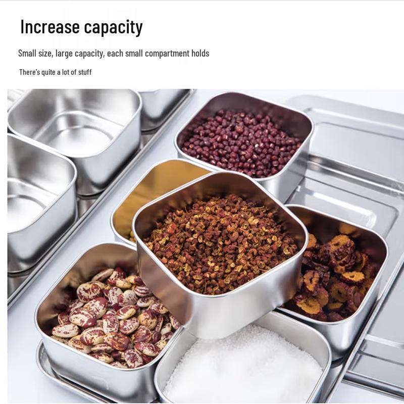 SIFAR Stainless Steel 4-Compartment Seasoning Box