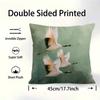 Sage Green Cranes Cushion Cover Pillowcase Upholstery Sofa Throw Pillow Home Decor Pillowcas