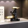 Ceramic Electroplated Bear Figurine Cute Animal Decor Statue Gift Box Storage Jewelry Holder Home Office Desk Wedding Ornament