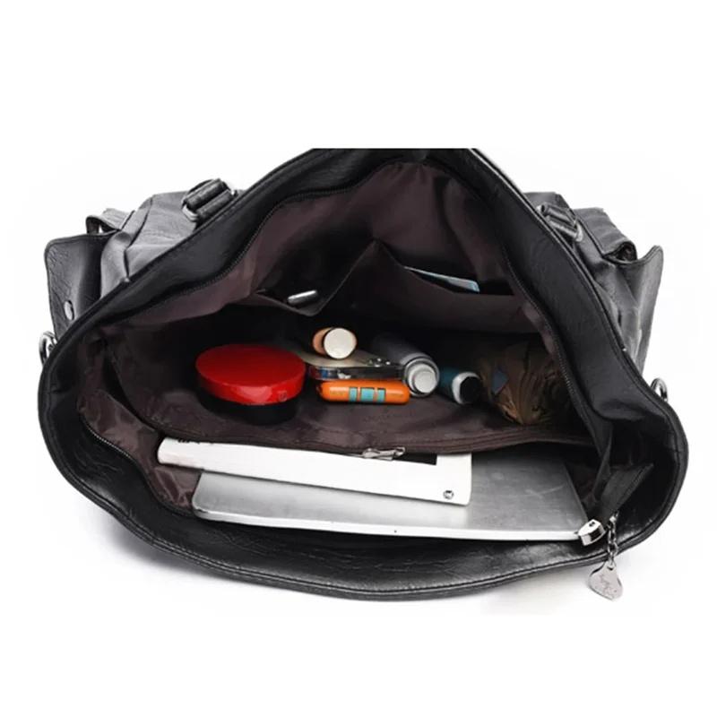 Women Casual Top-Handle Tote Bags High Quality Soft Leather Handbags Retro Luxury Shoulder Bag Ladies Large Crossbody Bags