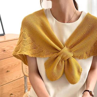 Gefälschte Kragenschal Damen Bluse Schultern Gefälschter Kragen Umhang Geknoteter Strickschal Einfarbiger Halsschutzschal