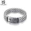 Kalen Punk High Polish Textured Bracelet Men's Chunky Stainless Steel Bicycle Chain Mesh Jewelry Accessories Box Chain Gift