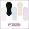 10 Pieces = 5 Pairs Women Invisible No Show Nonslip Loafer Socks Boat Liner Cotton Socks Comfortable Ankle Socks