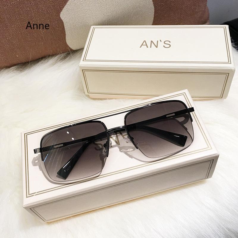 Men's and Women's Metal Sunglasses Square Half Frame Rice Nails Casual Trend Personality Retro Fashion Outdoor Sports Eyeglasses