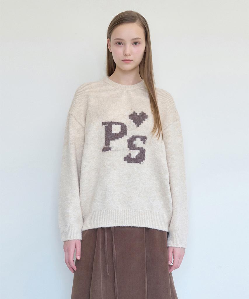 PISCESS Hairy Jacquard Sweater_Ivory