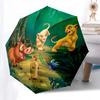 1 Auto Open Lion King, Jungle Themed Colorful 8-rib Portable Umbrella for Men and Women, A Compact Commuting Companion Suitable for Daily Dr
