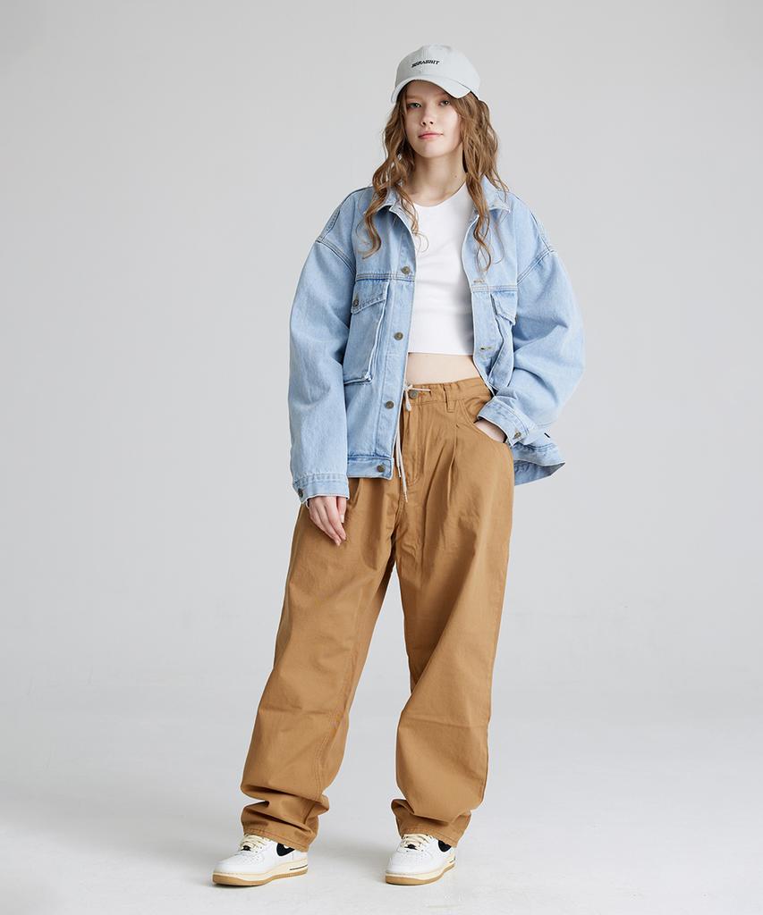 Bieseulaebis Mid 90 Baggy Cotton Pants Camel