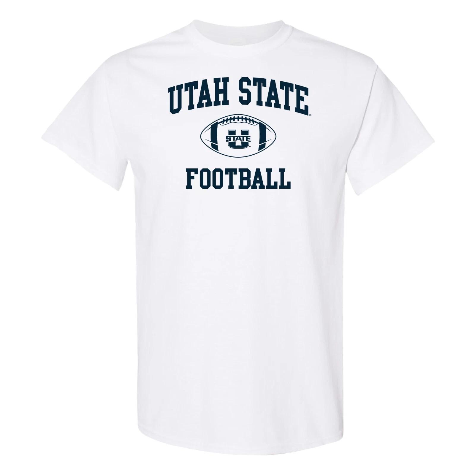 Utah State University Aggies Classic Football Arch T-Shirt - White 3XL
