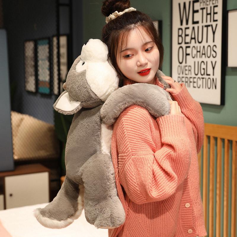 Pluszowy Husky Kreskówkowy Leżący Pluszowy Wypchany Puszysty Pies Duży Szczeniak Lalka Urocze Zwierzę Pluszowa Poduszka Dla Dzieci Prezent Urodzinowy