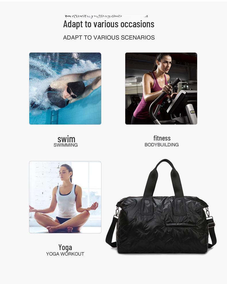 Dámská lehká velkokapacitní cestovní taška – na jedno rameno, do posilovny a bavlněná příruční taška