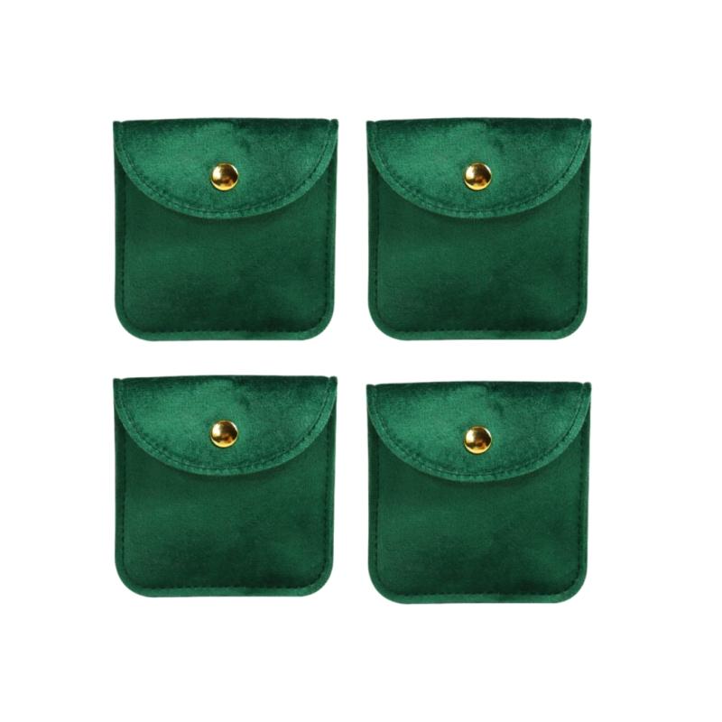 Soft Velvet Jewelry Pouch With Snap Button Mini Storage Bag For Earrings Rings Necklaces Luxury Jewelry Packaging Organizer