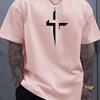 Men's Casual Summer T-shirts Round-neck Short-sleeved T-shirts And Creative Cross-shaped 3D Printed Loose And Comfortable Tops