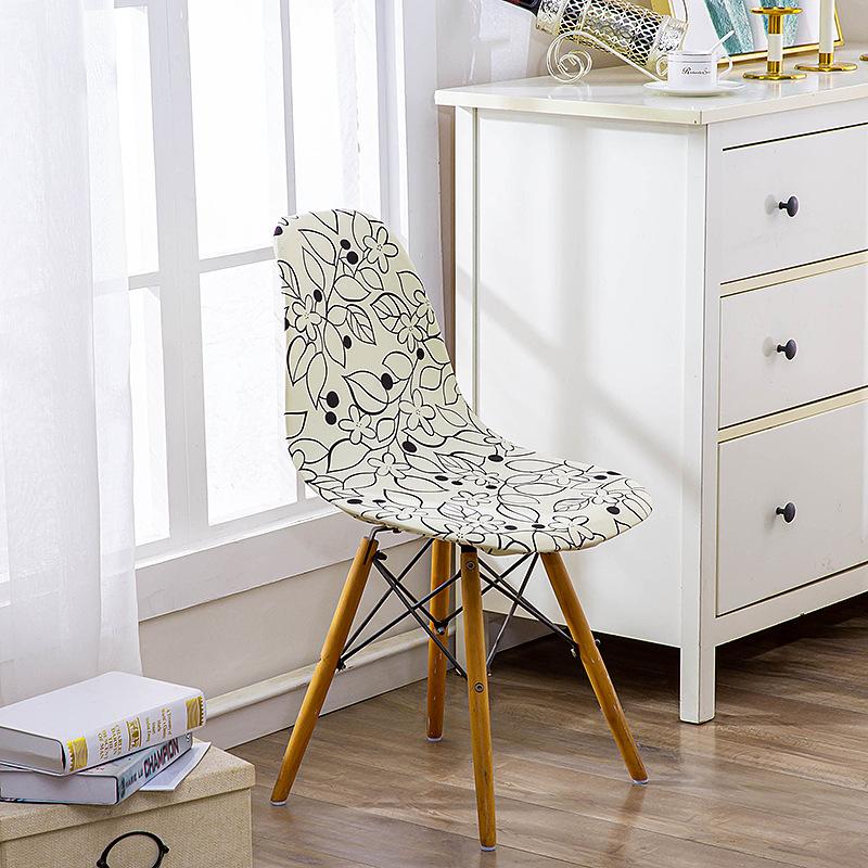 

Elastic Geometric Pattern Chair Cover Colorful Puzzle Stain Resistant Durable Seat Cover Eames Style Shell Modern Chair Cover 1 piece
