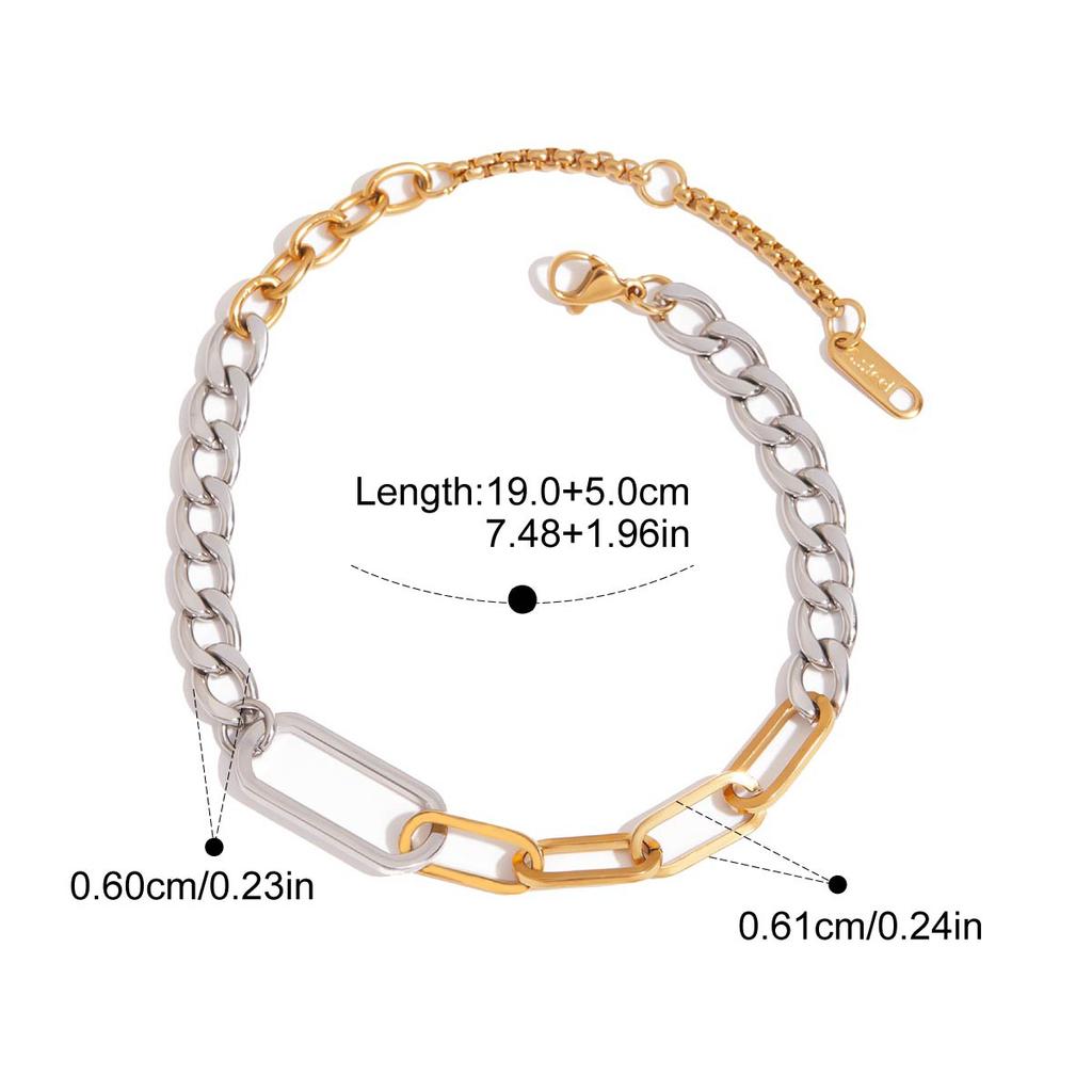 Yori Trendy Minimalist Chain Bracelet Tarnish Resistant Metal Stainless Steel Summer Attractive Jewelry Women Gift