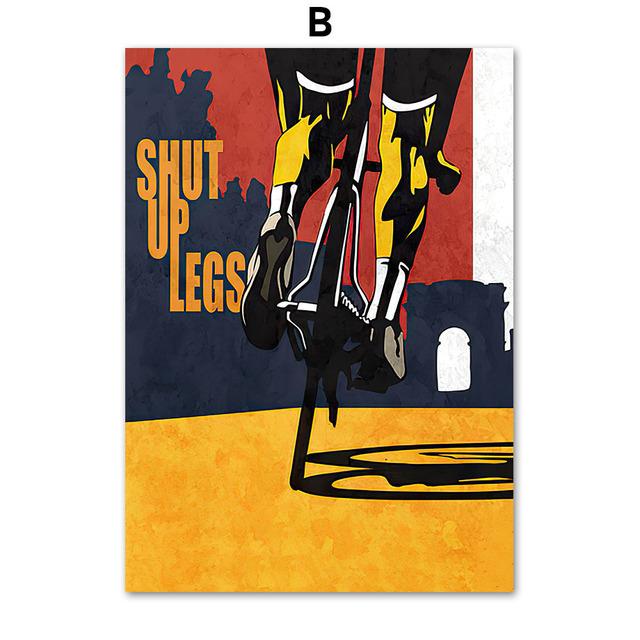 Vintage Posters and Prints Sports Bike Cycling Wall Art Canvas Painting Nordic Wall Pictures for Boy Bedroom Living Room Decor No Frame