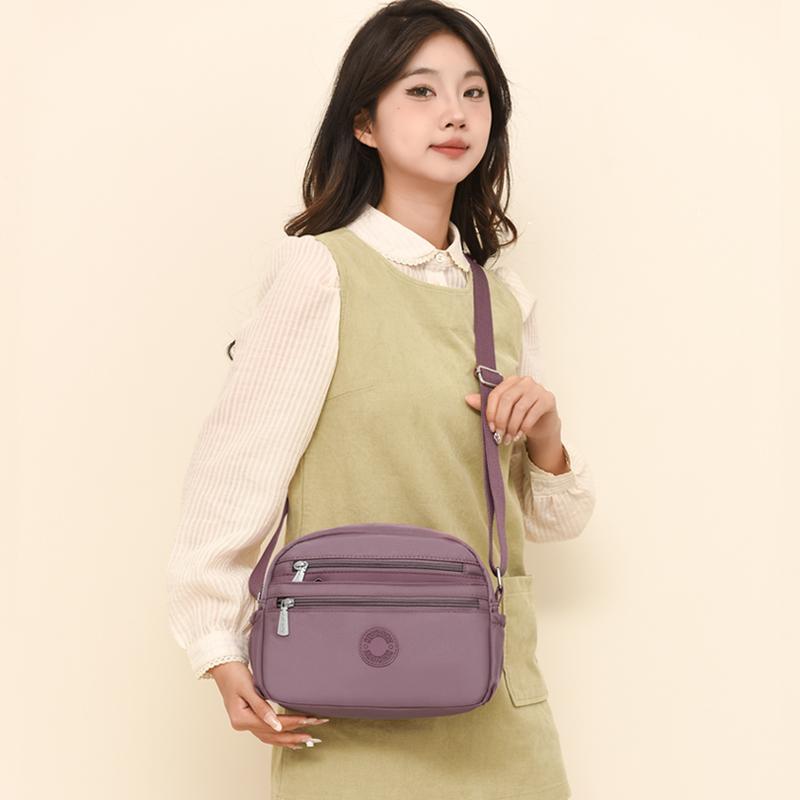 Damska torba na ramię z wieloma kieszeniami Lekka nylonowa torba crossbody dla mam w średnim wieku