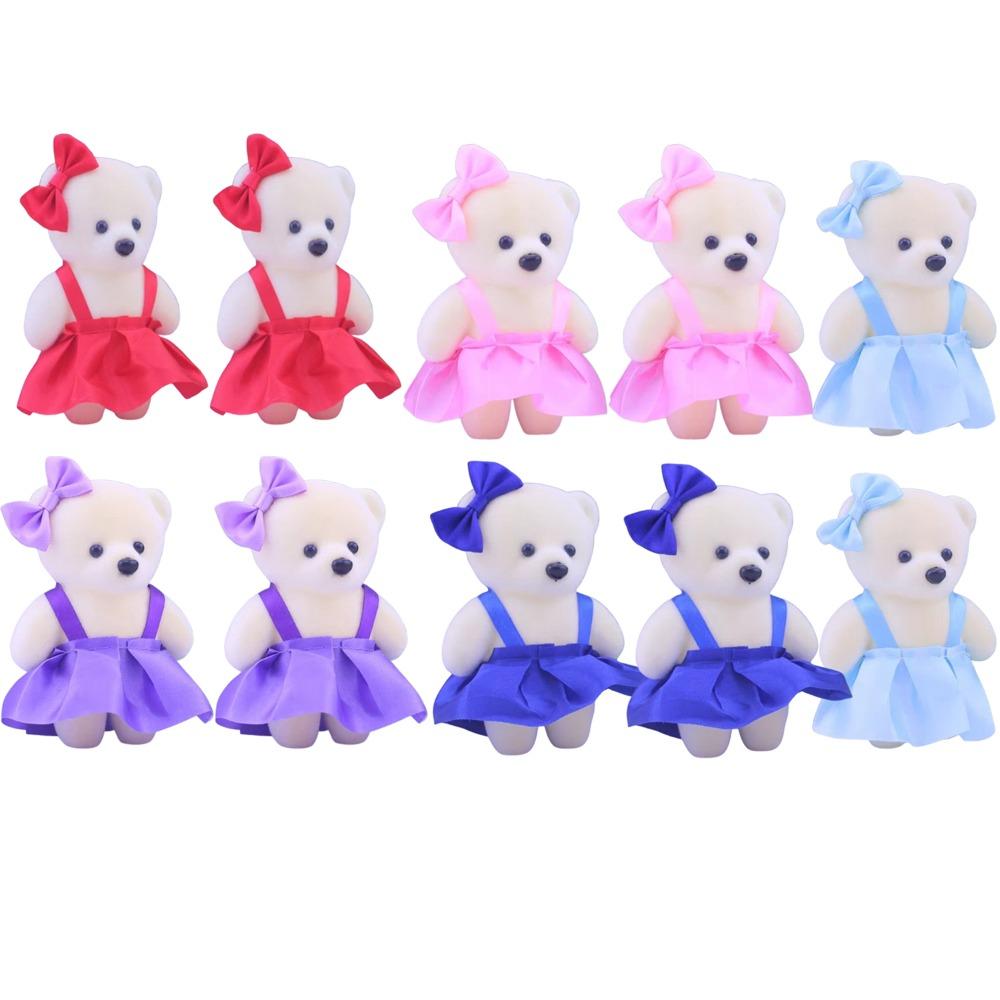 10pcs/set Plush Doll Bear Plush Foam Toys Foam Bear Cartoon Bouquet Doll Graduation Gifts