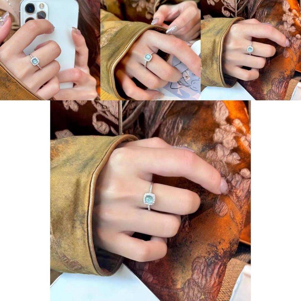 Adjustable Trendy Blue Jadeite Ring Made Of 925 Sterling Silver For Women Wear Fashionable