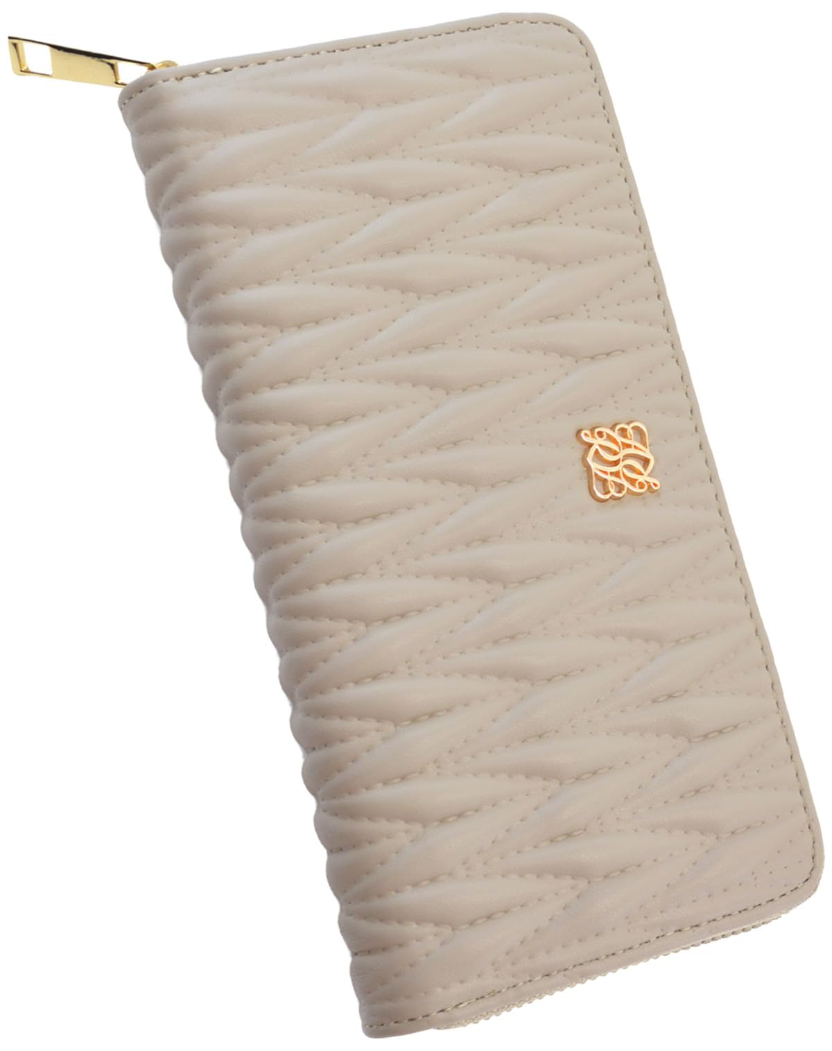 

Greige Long Coin Bill Card Large Cute Rosia [Altrose] Wallet, Wallet, Wallet, Purse, Holder, Holder, Capacity, Storage, L-shaped Zipper, Quilting,