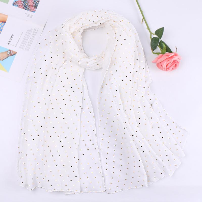 Women Plain Lurex Glitter Loop Dot Viscose Scarf Ladies Shimmer Shawls and Wraps Pashmina Stole Muslim Hijab Sjaal 180*70Cm