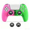 Anti-Slip Silicone Case Protective Shell for PS5 Game Controller with 2pcs Thumbstick Grip Cap Rubber Cover