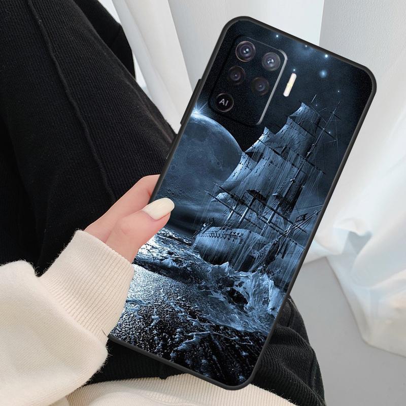 Sailing Pirate Ship Boat Case For Oppo A40 A60 A80 A5 Pro A15 A16 A17 A57 A77 A94 A74 A54 A76 A96 A18 A38 A58 A78 A98